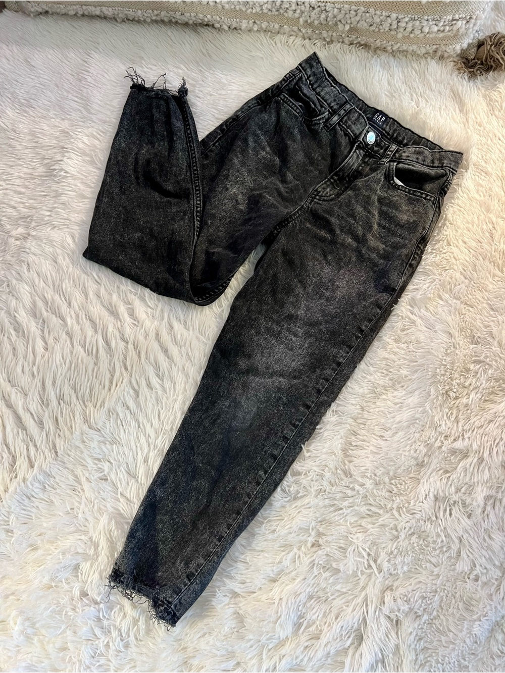 GAP Black Washed Kids Mom Jeans